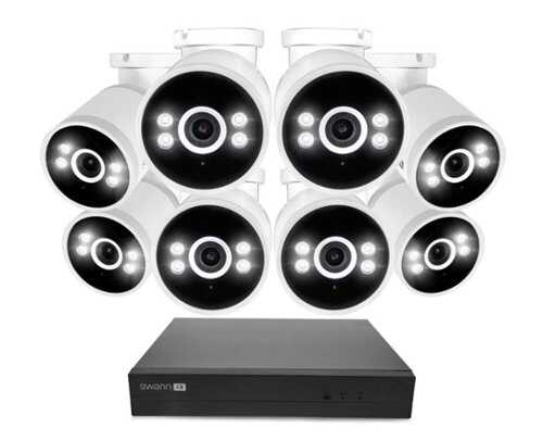 Rent to own Swann - AdvancedX Wired NVR 4K Security Camera System, 8 CH, 8 PoE Cameras Outdoor, 1TB, Color Night Vision, Motion Detect - White