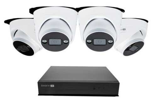 Rent to own Swann - AdvancedX Wired NVR 4K Security Camera System, 8 CH, 4 PoE Dome Cameras Outdoor, 1TB, Night Vision, Motion Detect - White