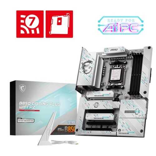 Rent to own MSI - B850 GAMING PLUS WIFI PZ (Socket AM5) AMD B850 ATX DDR5 Wi-Fi 7 Motherboard - Gray White/Matt