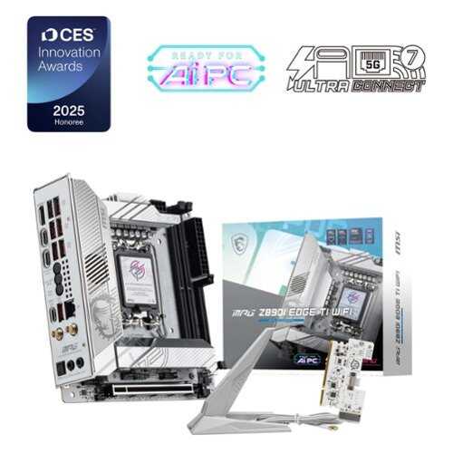 Rent to own MSI - MPG Z890I EDGE TI WIFI (Socket 1851) Intel Z890 Mini-ITX DDR5 Wi-Fi 7 Motherboard - Gray White/Matt