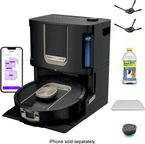 Rent to own Shark - PowerDetect ThermaCharged Robot Vacuum & Mop with Heated Mop Cleaning NeverTouch Pro Base - Black