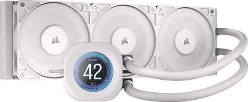 Rent to own CORSAIR - Nautilus 360 RS LCD Liquid CPU Cooler with RS120 Fans - White
