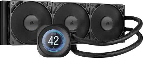 Rent to own CORSAIR - Nautilus 360 RS LCD Liquid CPU Cooler with RS120 Fans - Black