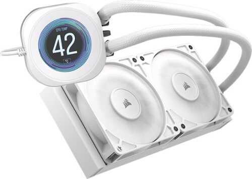 Rent to own CORSAIR - Nautilus 240 RS LCD Liquid CPU Cooler with RS120 Fans - White
