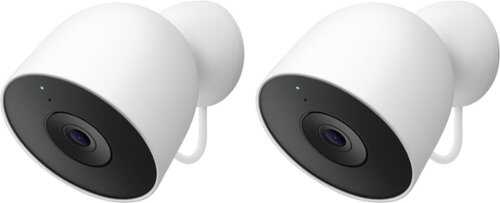 Rent to own Google - Nest Cam Outdoor (wired, 2nd gen) - 2K Video and Gemini - 2-Pack - Snow