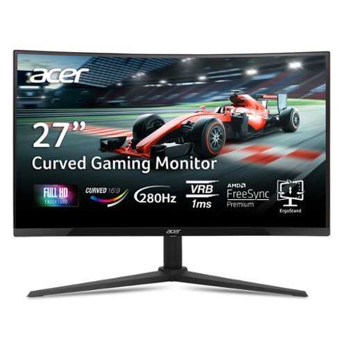 Rent to own Acer - Nitro 27” FHD 1080P 280Hz 1m FreeSync Premium 1500R Curved Gaming Monitor with HDR (DisplayPort, HDMI) - Black