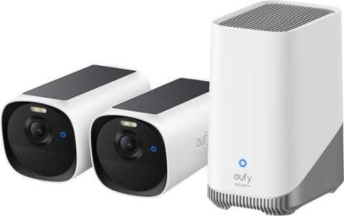 Rent to own eufy - eufyCam E40 2-Cam Kit (HomeBase S380) Outdoor Wireless Solar Security Camera, Local Storage, No Monthly Fee - White