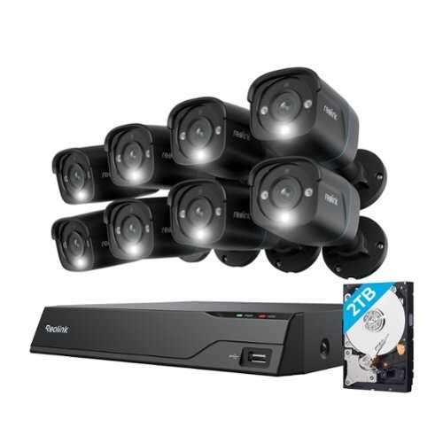 Rent to own Reolink - 8 - Channel, 8 - Bullet Cameras 4K 8MP Indoor/Outdoor PoE Wired 2TB HDD NVR Security Surveillance System - Black
