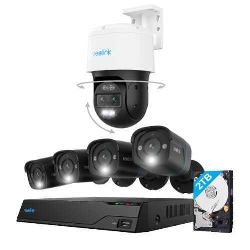 Rent to own Reolink - 8 - Channel, 4 - Bullet 1 - Pan Tilt Auto Track Camera Indoor/Outdoor 4K 8MP PoE 2TB NVR Security Surveillance System - Black