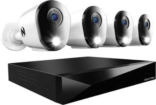 Rent to own Night Owl - 8 channel 2K (4MP) DVR with 4 (4MP) cameras and 2tb storage expandable up to 4 additional Wi-Fi cameras - White