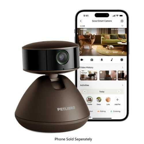 Rent to own PETLIBRO - Scout Smart AI Pet Camera – Multi-Pet Recognition, Activity Tracking, Smart Summaries - Coffee