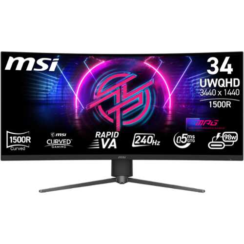 Rent to own MSI - MPG 346CQRF X24 34" Curved UWQHD 240Hz 0.5ms FreeSync Gaming Monitor (DIsplayPort, HDMI) - Black