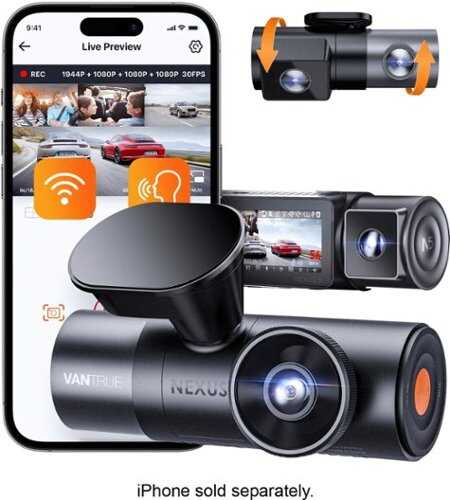 Rent to own Vantrue - N5 - Dashcam | All-Around Coverage, IR Night Vision, Parking Mode, Voice Control, 5GHz Wi-Fi & GPS - Black