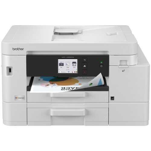 Rent to own Brother - INKvestment 4555 Wireless Color Inkjet All-in-One Printer with 2 Paper Trays (MFCJ4555DW), Great for Small Offices - White