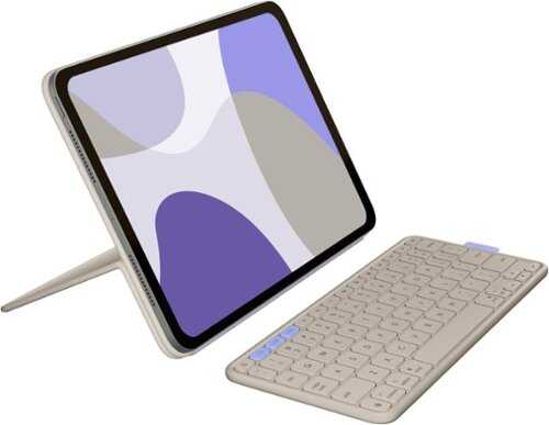 Rent to own Logitech - Flip Folio Keyboard Case for iPad Pro 11-inch - Latest Model (M4 & M5), iPad Air 11-inch (M2 & M3)(5th Gen) - Sand