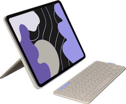 Rent to own Logitech - Flip Folio Keyboard Case for iPad Pro 13-inch - Latest Model (M4 & M5), iPad Air 13-inch (M2 & M3) - Sand