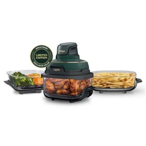 Rent to own Shark - Ninja Crispi® 5-in-1 Portable Glass Air Fryer Cooking System - British Racing Green with Soft Gold Trim