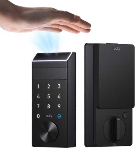Rent to own eufy - FamiLock E35 Thumb-Turn Smart Lock Deadbolt with Palm Scan for keyless entry (Compatible with Smart Devices) - Black