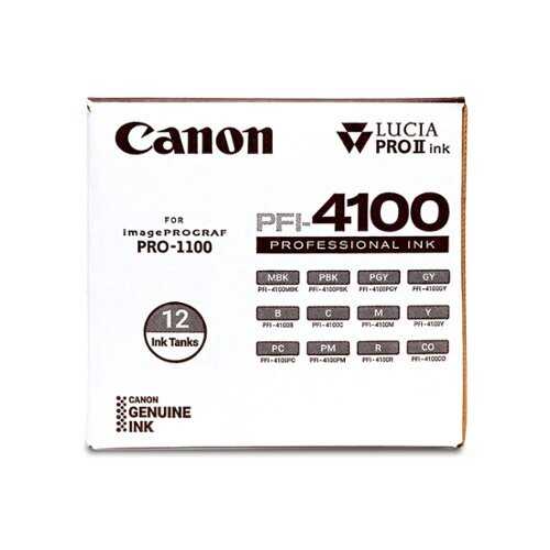 Rent to own Canon - Lucia PRO II PFI-4100 Original Inkjet Ink Cartridge - Value Pack - Matte Black, Photo Black, Gray, Photo Gray, Blu
