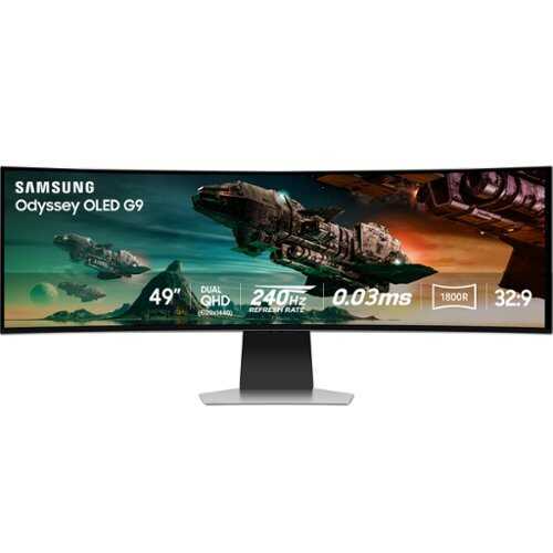 Rent to own Samsung - 49" Odyssey OLED G950 DQHD 240Hz 0.03ms G-Sync Compatible Curved Smart Gaming Monitor - Silver
