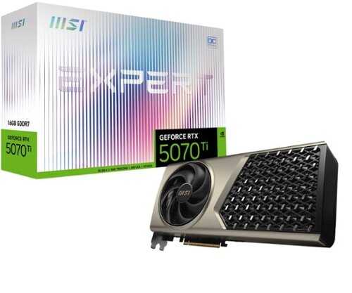 Rent to own MSI - NVIDIA GeForce RTX 5070 Ti 16G EXPERT OC 16GB GDDR7 PCI Express Gen 5 Graphics Card - Champagne Gold