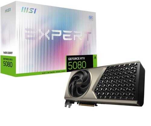 Rent to own MSI - NVIDIA GeForce RTX 5080 16G EXPERT OC 16GB GDDR7 PCI Express Gen 5 Graphics Card - Champagne Gold