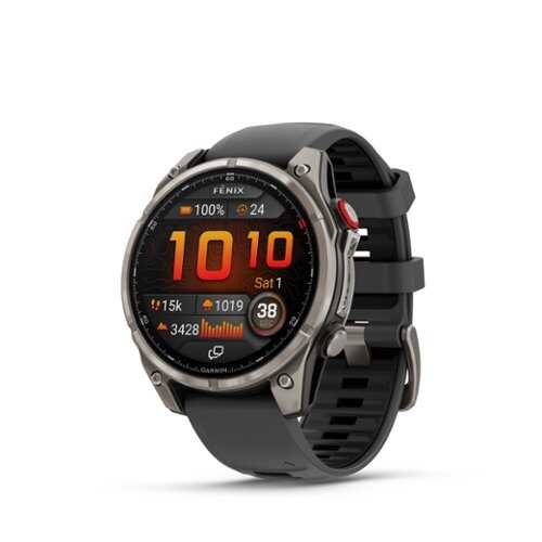 Rent to own Garmin - fēnix 8 Pro AMOLED Sapphire GPS Smartwatch 47mm Fiber-reinforced polymer - Titanium - (2025)