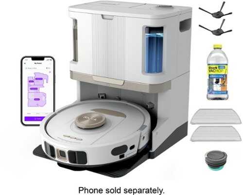 Rent to own Shark - Stratos 2-in-1 Robot Vacuum & Mop With 25+ Hands-Free Features & NeverTouch Self-Cleaning Base - White