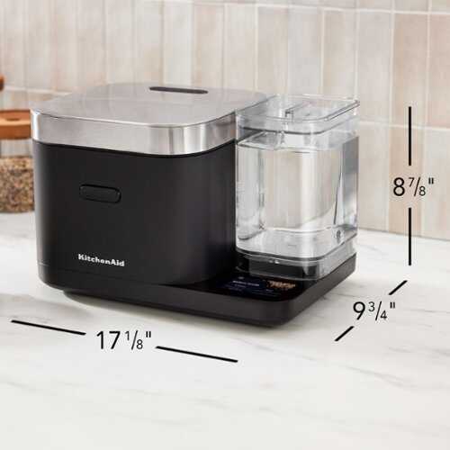 Rent to own KitchenAid - Grain and Rice Cooker 8 Cup with Automatically Sensing Integrated Scale + Water Tank, KGC3155BM - Black