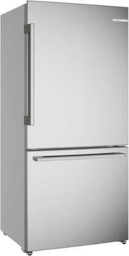 Rent to own Bosch - 100 Series 17.2 Cu. Ft. Bottom-Freezer Built-In Refrigerator with Ice in Fingerprint Resistance - Stainless Steel