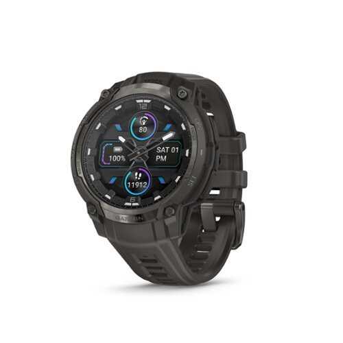Rent to own Garmin - Instinct Crossover AMOLED GPS Smartwatch 47 mm Fiber-reinforced Polymer - Charcoal with charcoal silicone band - (2025)