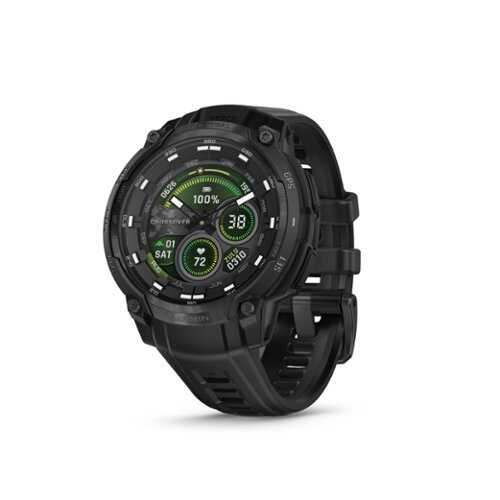 Rent to own Garmin - Instinct Crossover AMOLED Tactical Edition GPS Smartwatch 47 mm Fiber-reinforced Polymer - Black with black silicone band - (2025)