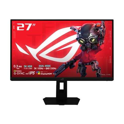 Rent to own ASUS - ROG Strix 27" Dual Mode (5K 165Hz, 2K 330Hz) 1ms Gaming Monitor with FreeSync Premium Pro and HDR - Black