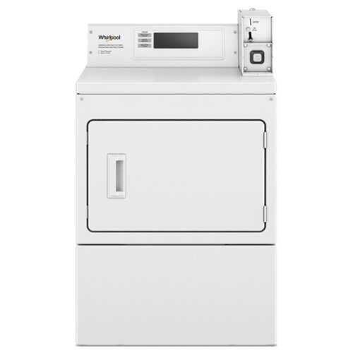 Rent to own Whirlpool - 7.4 Cu. Ft. Commercial Electric Dryer with Factory Installed Coin Drop & Coin Box - White