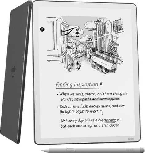 Rent to own Amazon - Kindle Scribe 64GB (newest model) 11” paper-like display with front light, Write in notebooks, docs, and books - 2025 - Graphite