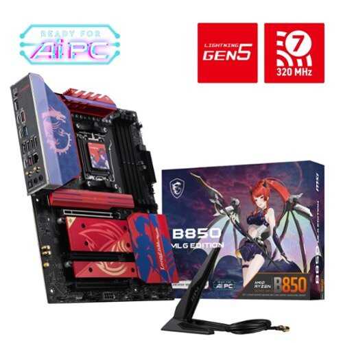 Rent to own MSI - B850 MLG EDITION (Socket AM5) AMD B850 ATX DDR5 Wi-Fi 7 Motherboard - Black/Matt