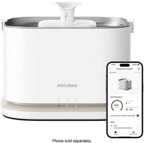 Rent to own PETLIBRO - Dockstream 2 Smart Fountain, App Monitoring 3L Pet Water Fountain - White / Ivory