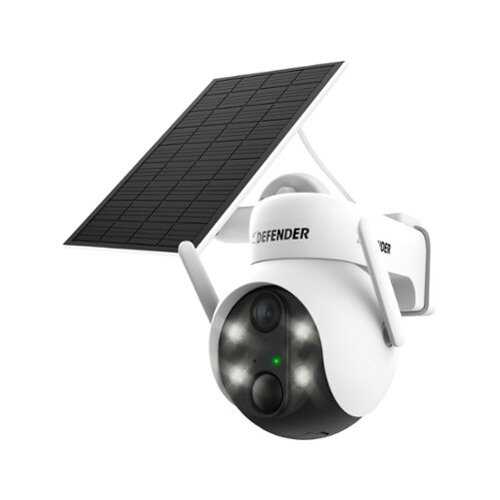 Rent to own Defender - Solar Powered 4K AI Everwatch Wireless Security PTZ Camera with 3W Solar Panel, AI Detection - White