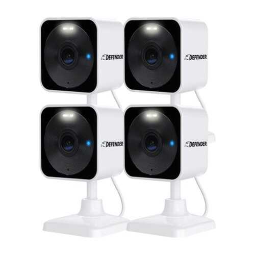 Rent to own Defender - GO 2K AI POWERED Plug-in Power Indoor/Outdoor Home Security, Baby & Pet Camera - 4 Pack - white