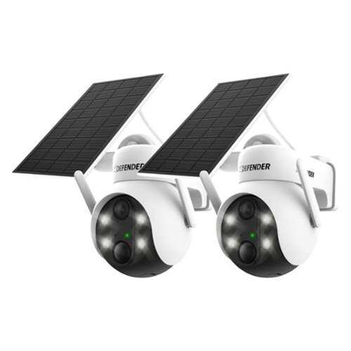 Rent to own Defender - Solar Powered 4K AI Everwatch Wireless Security PTZ Camera with 3W Solar Panel, AI Detection, 2 Pack - White