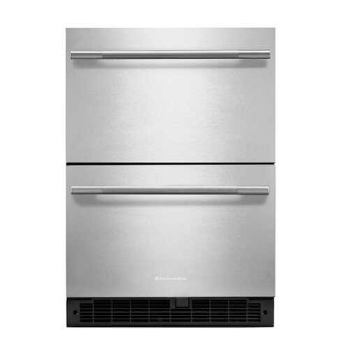 Rent to own KitchenAid - 4.4 Cu. Ft. Undercounter Double-Drawer Refrigerator - Black Cabinet/Stainless Steel Doors