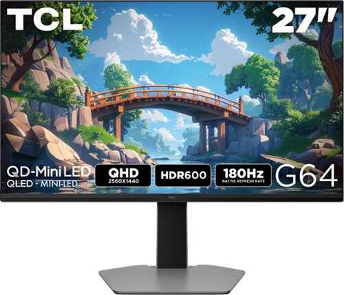Rent to own TCL - 27" G64 Series QHD HDR QD-Mini LED Gaming Monitor - Black and Gray