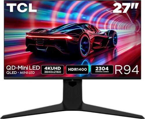 Rent to own TCL - 27" R94 Series 4K UHD HDR QD-Mini LED Gaming Monitor - Black and White