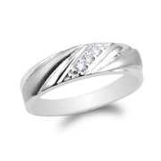 Womens 10K White Gold Pattern Wedding Band Ring Size 4-10