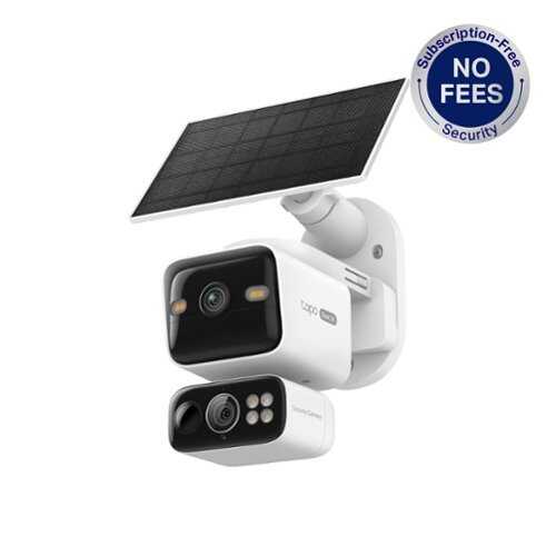 Rent to own TP-Link - Tapo Wireless Dual-Lens, Pan-Tilt Security 2K QHD Camera, 360° Coverage, with Solar - No Monthly Fees - White
