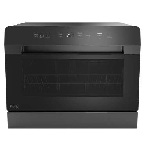 Rent to own GE Profile - 21 7/10" Smart Countertop Dishwasher with Built-In Option - Black
