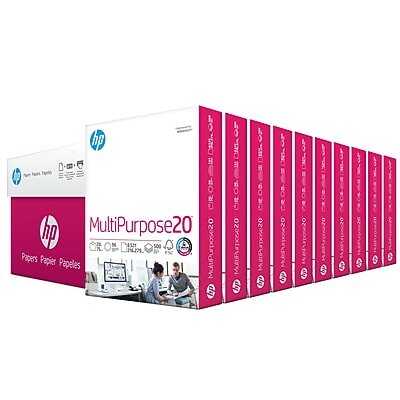 Rent to own HP - 8.5" x 11" Multipurpose Paper, 20 lbs., 96 Brightness, 500 Sheets/Ream, 10 Reams/Carton - White
