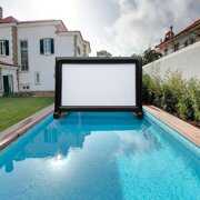 Rent to own OZIS 14Ft Airtight PVC Movie Projector Screen No Blower Noise Indoor Outdoor Inflatable Movie Projector Screen