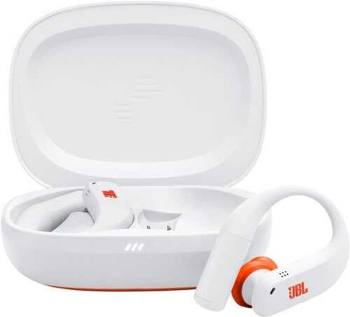 Rent to own JBL - Endurance Peak 4 - TRUE Wireless Bluetooth Noise Cancelling Sport In-Ear Earbuds - 2027 - White / Orange