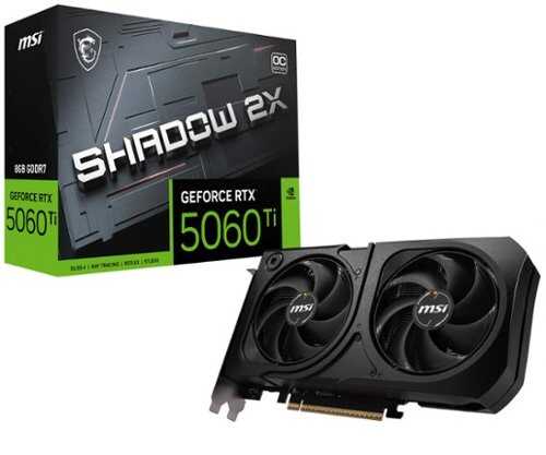 Rent to own MSI - NVIDIA GeForce RTX 5060 Ti 8G SHADOW 2X OC PLUS 8GB GDDR7 PCI Express Gen 5 Graphics Card - Black